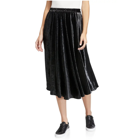 XiRENA Skirts Nwt Xirena Black Vivian Velvet Shine Skirt Poshmark